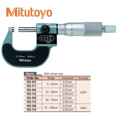 Panme Đo Ngoài Cơ Khí Đếm Số MITUTOYO 193-114