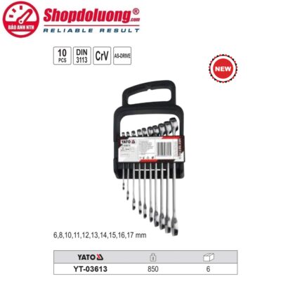 shopdoluong.com-Bộ Cờ Lê 2 Đầu Vòng Miệng 10 Chi Tiết YATO YT-03613 (6-17mm).