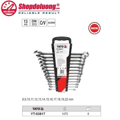 shopdoluong.com-Bộ Cờ Lê 2 Đầu Vòng Miệng 13 Chi Tiết YATO YT-03617 (8-22mm)