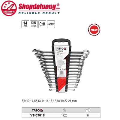 shopdoluong.com-Bộ Cờ Lê 2 Đầu Vòng Miệng 14 Chi Tiết YATO YT-03618 (8-24mm)