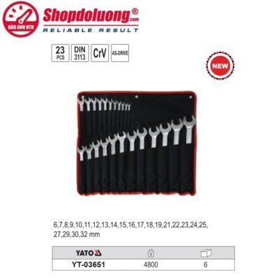 shopdoluong.com-Bộ Cờ Lê 2 Đầu Vòng Miệng 23 Chi Tiết YATO YT-03651 (6-32mm)