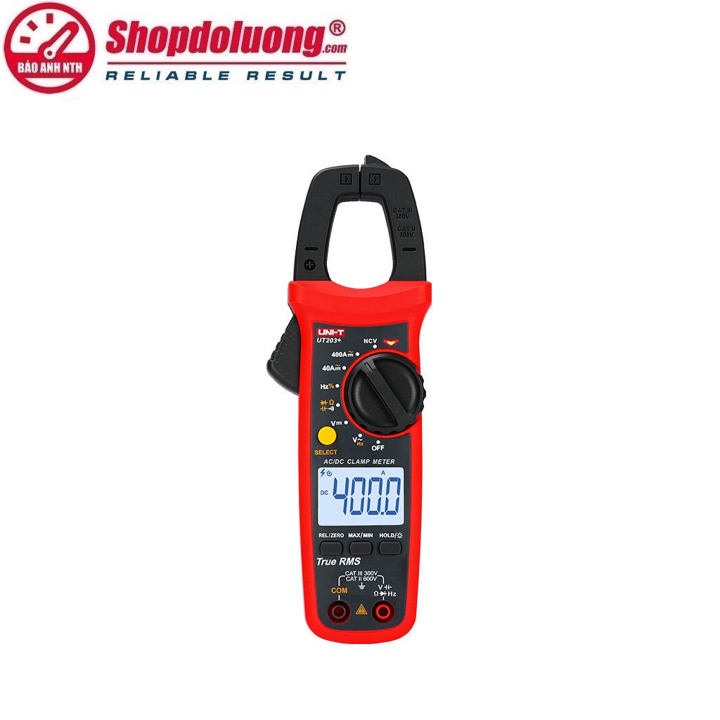 AMPE KÌM DÒNG AC/DC ĐO TỤ và NHIỆT ĐỘ UNI-T UT204+ (True RMS 600A) 8 shopdoluong.com-AMPE KÌM DÒNG AC/DC ĐO TỤ UNI-T UT203+ (True RMS 400A)